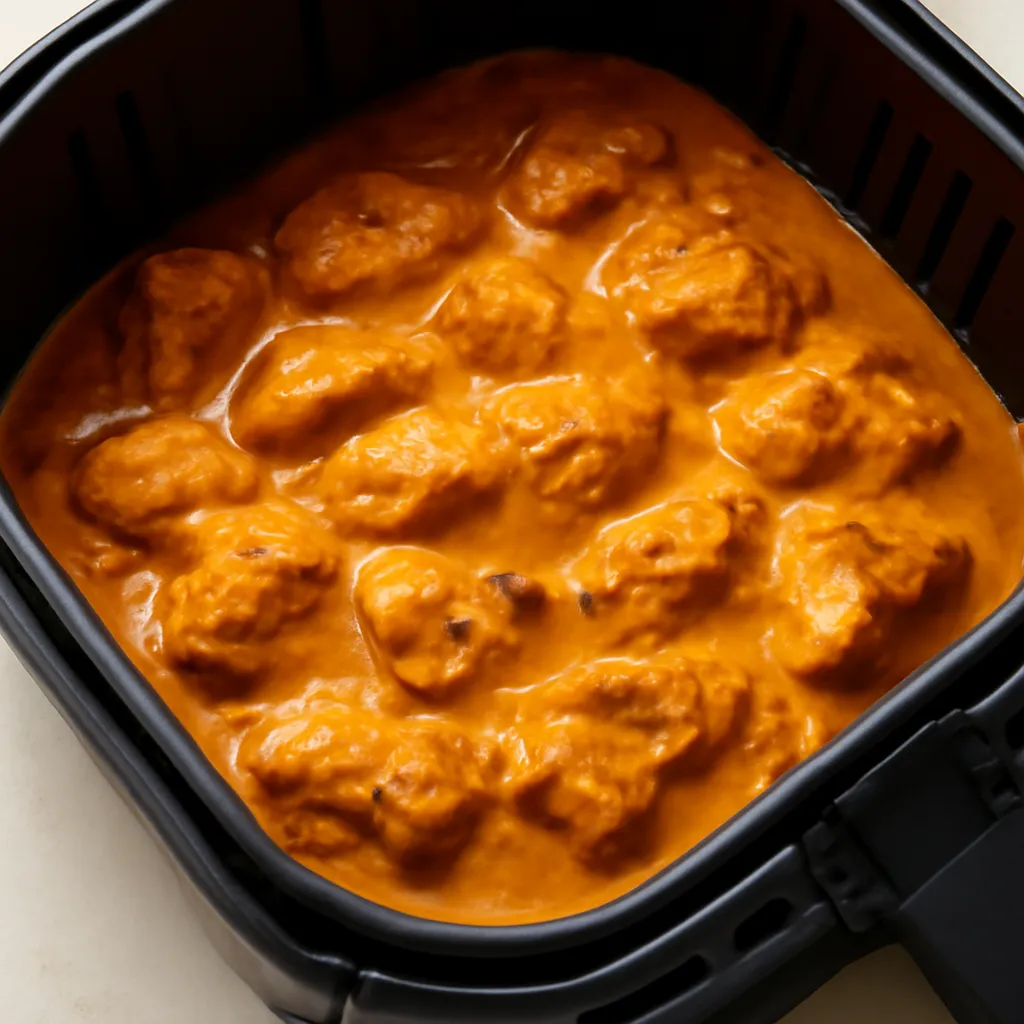 Air Fryer Butter Chicken served hot