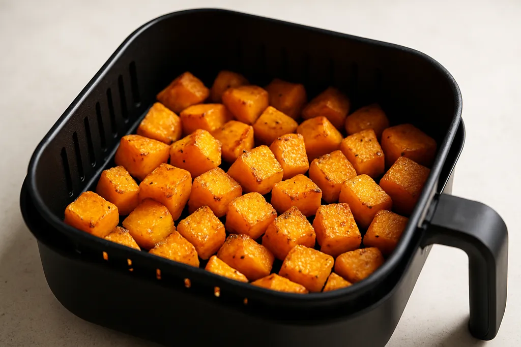 Air Fryer Butternut Squash served hot