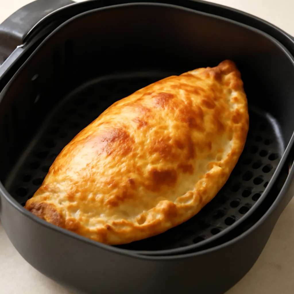 Air Fryer Calzone served hot