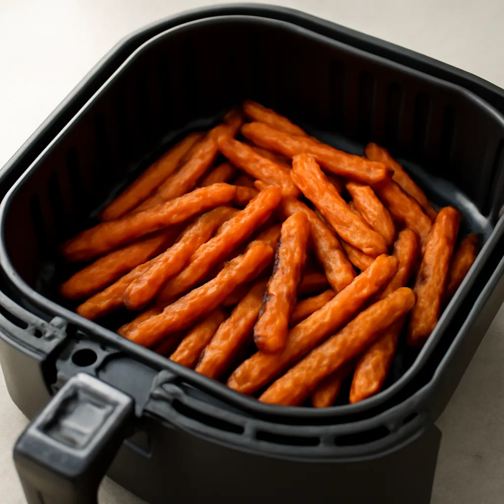 Air Fryer Carrot Fries served hot