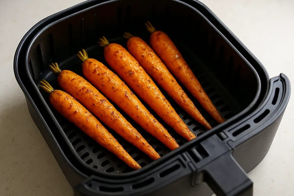 Air Fryer Carrots served hot