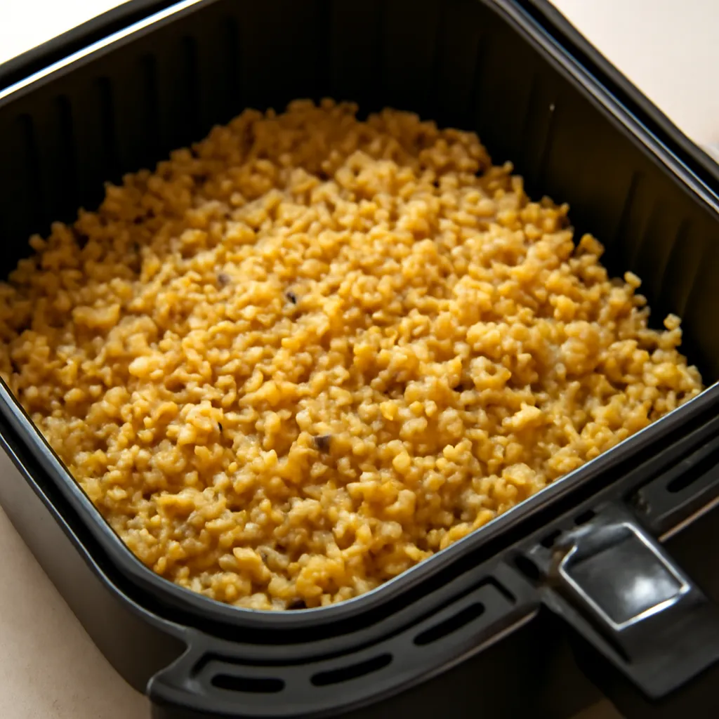 Air Fryer Cauliflower Rice served hot