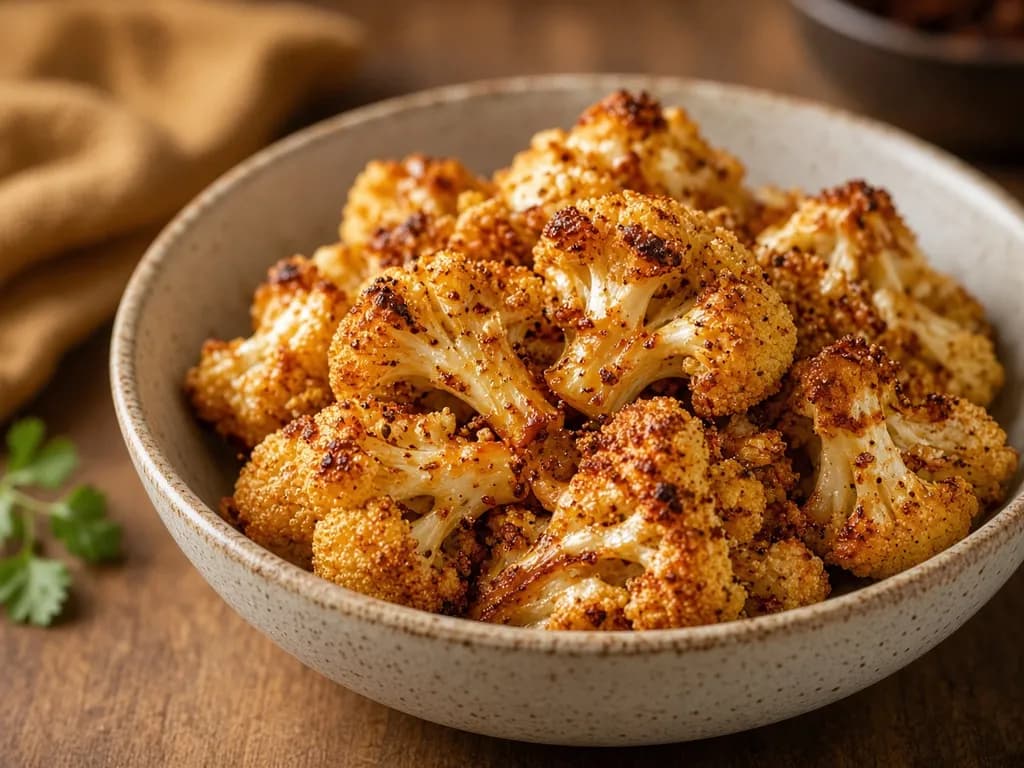 Air Fryer Cauliflower served hot