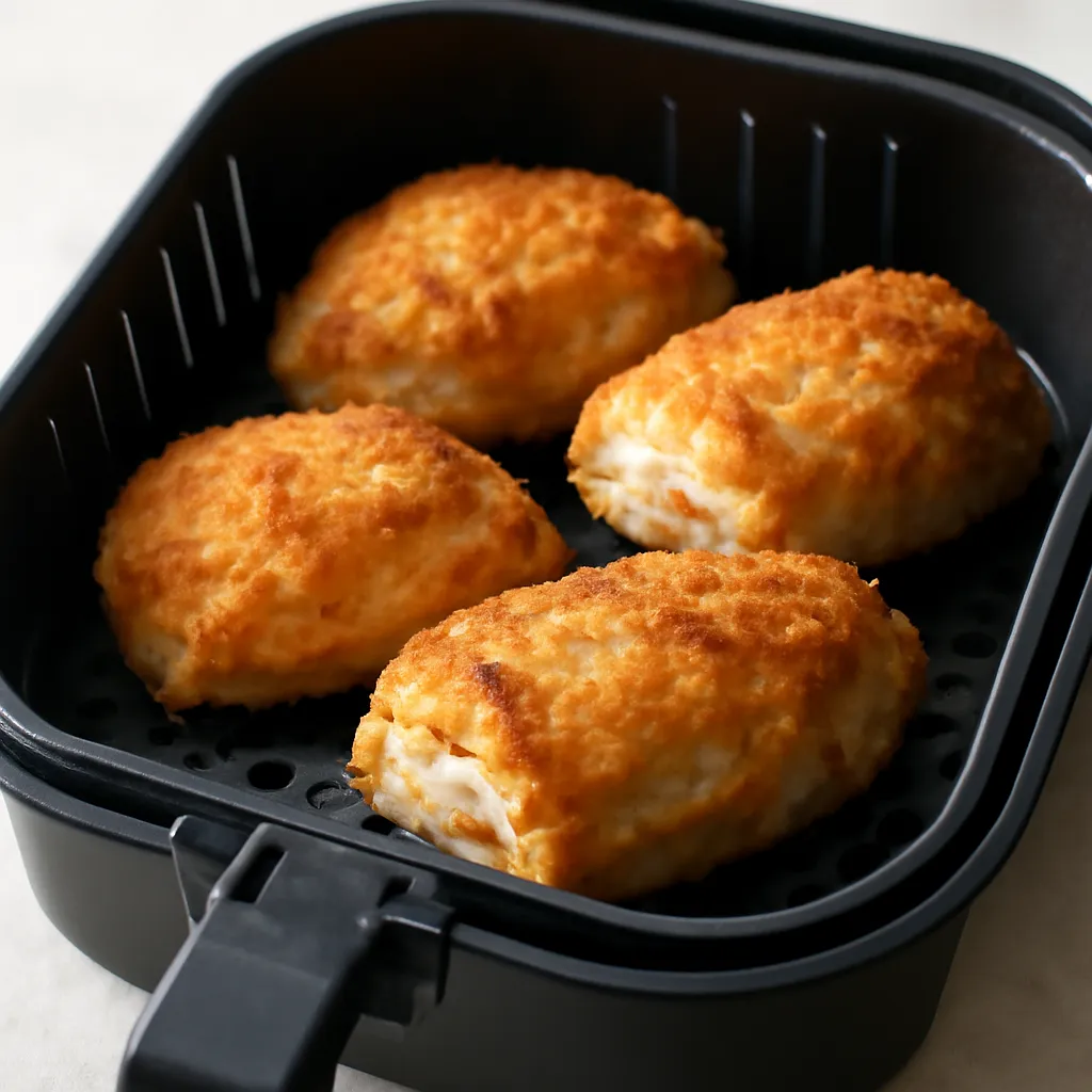 Air Fryer Chicken Cordon Bleu served hot