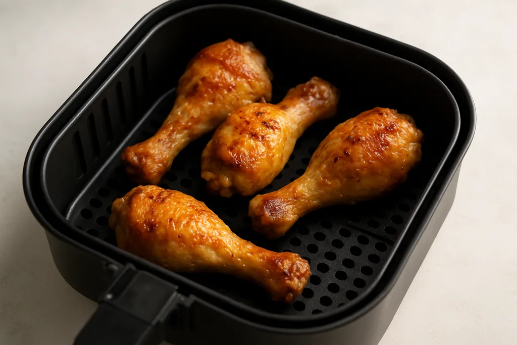 Air Fryer Chicken Drumsticks served hot