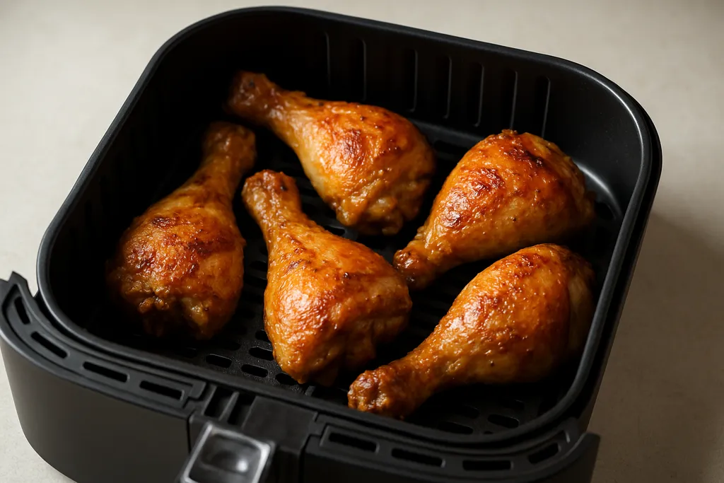 Air Fryer Chicken Legs served hot