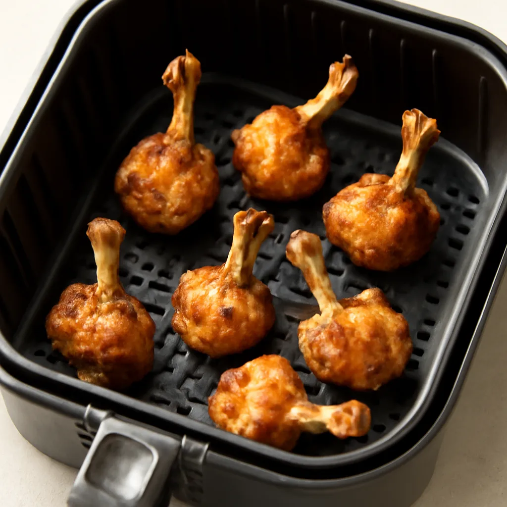 Air Fryer Chicken Lollipops served hot