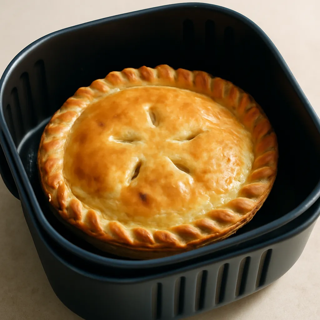 Air Fryer Chicken Pot Pie served hot