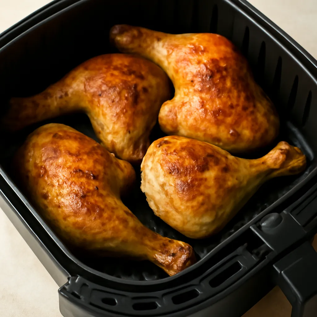 Air Fryer Chicken Quarters served hot