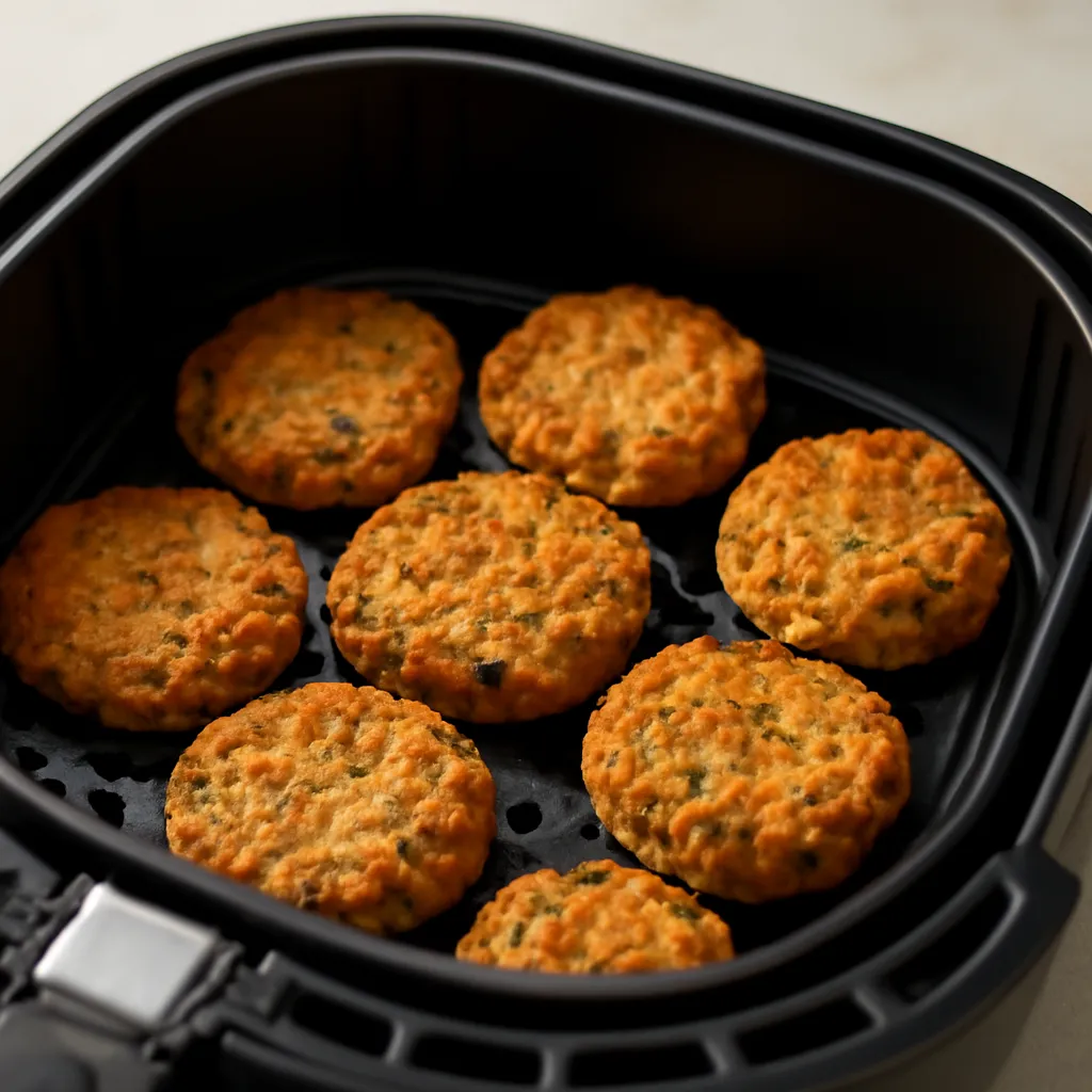 Air Fryer Chickpea Fritters served hot