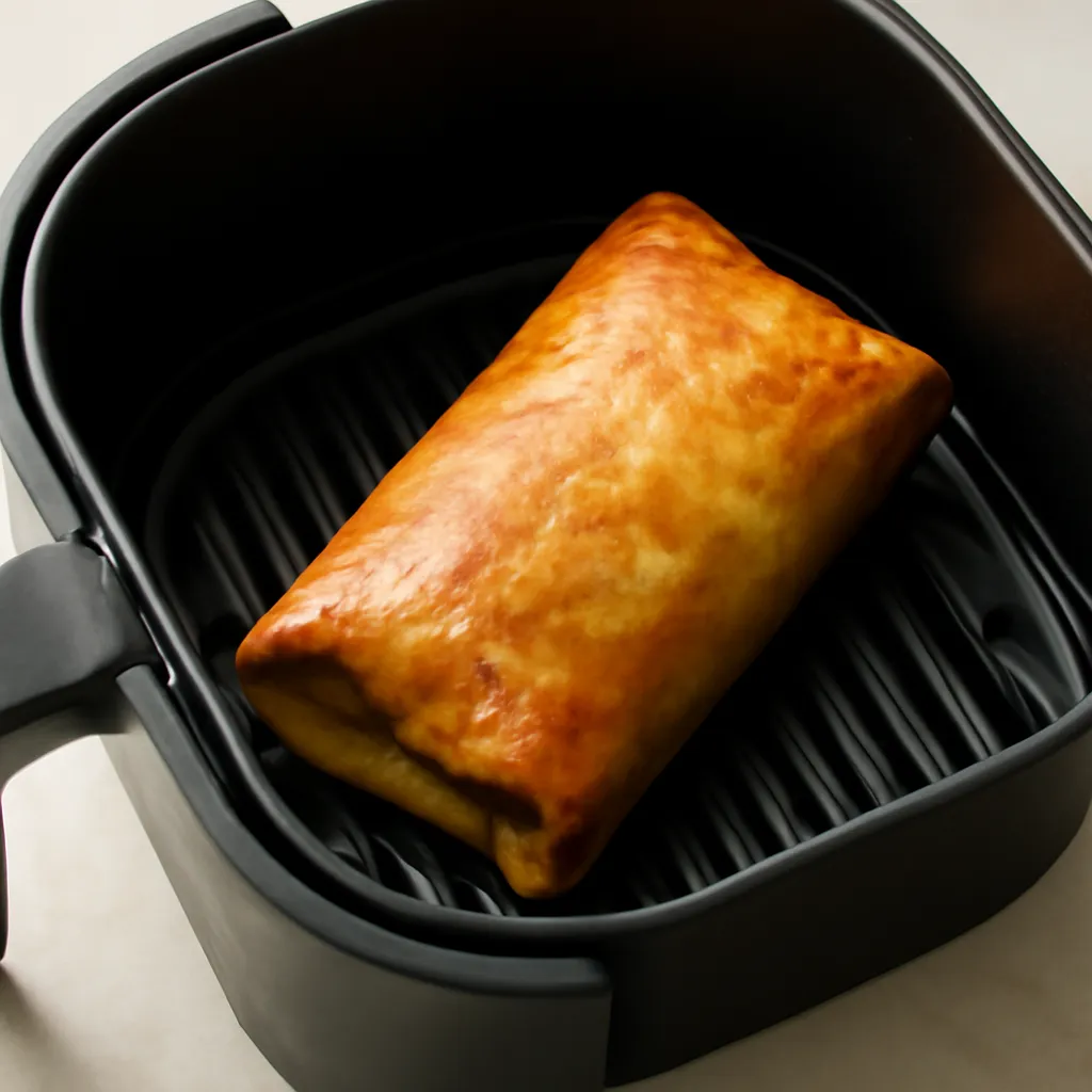 Air Fryer Chimichanga served hot