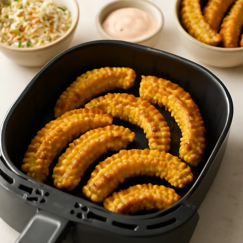 Air Fryer Corn Ribs served hot