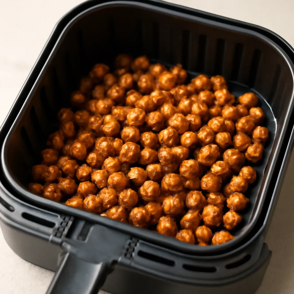 Air Fryer Crispy Chickpeas served hot