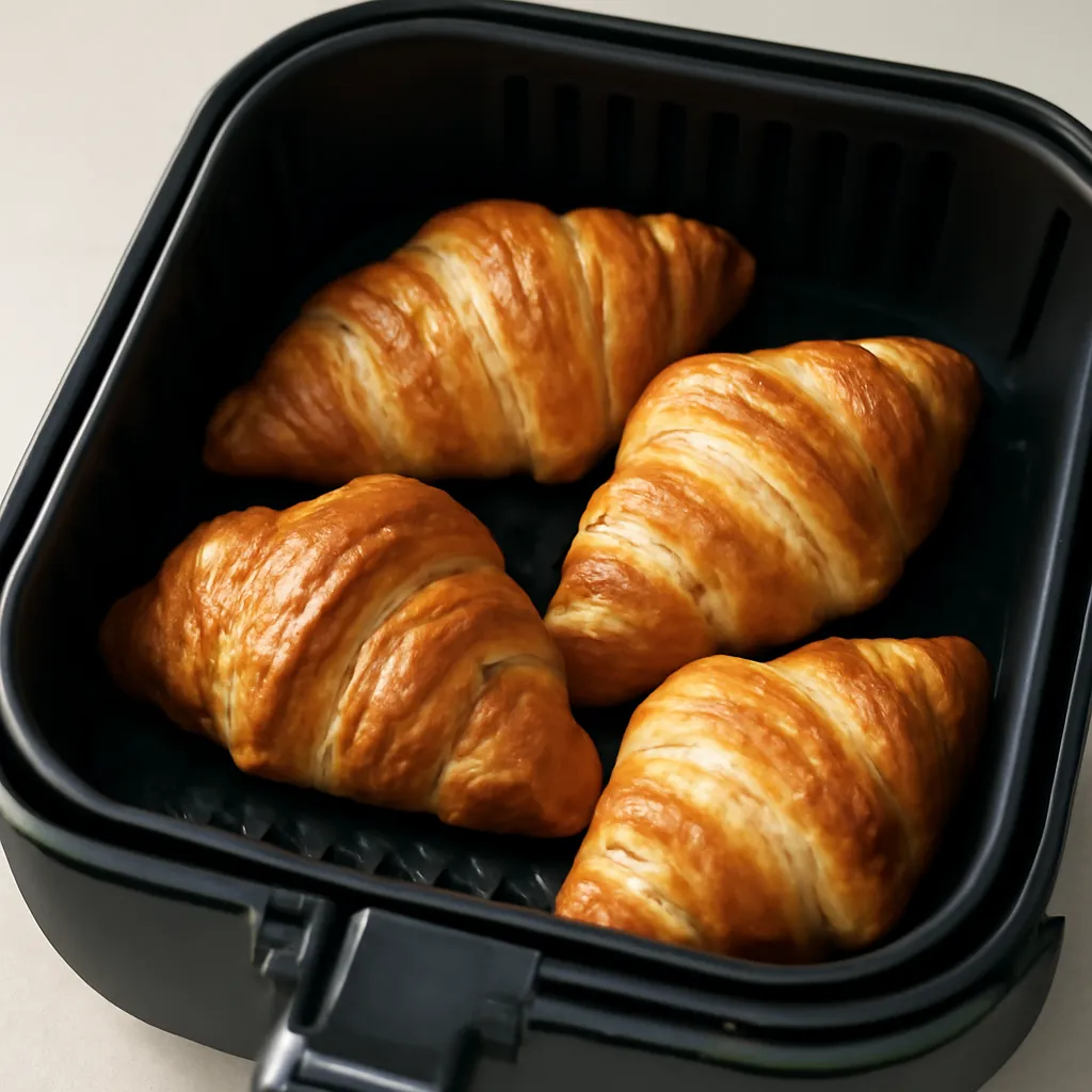 Air Fryer Croissants served hot