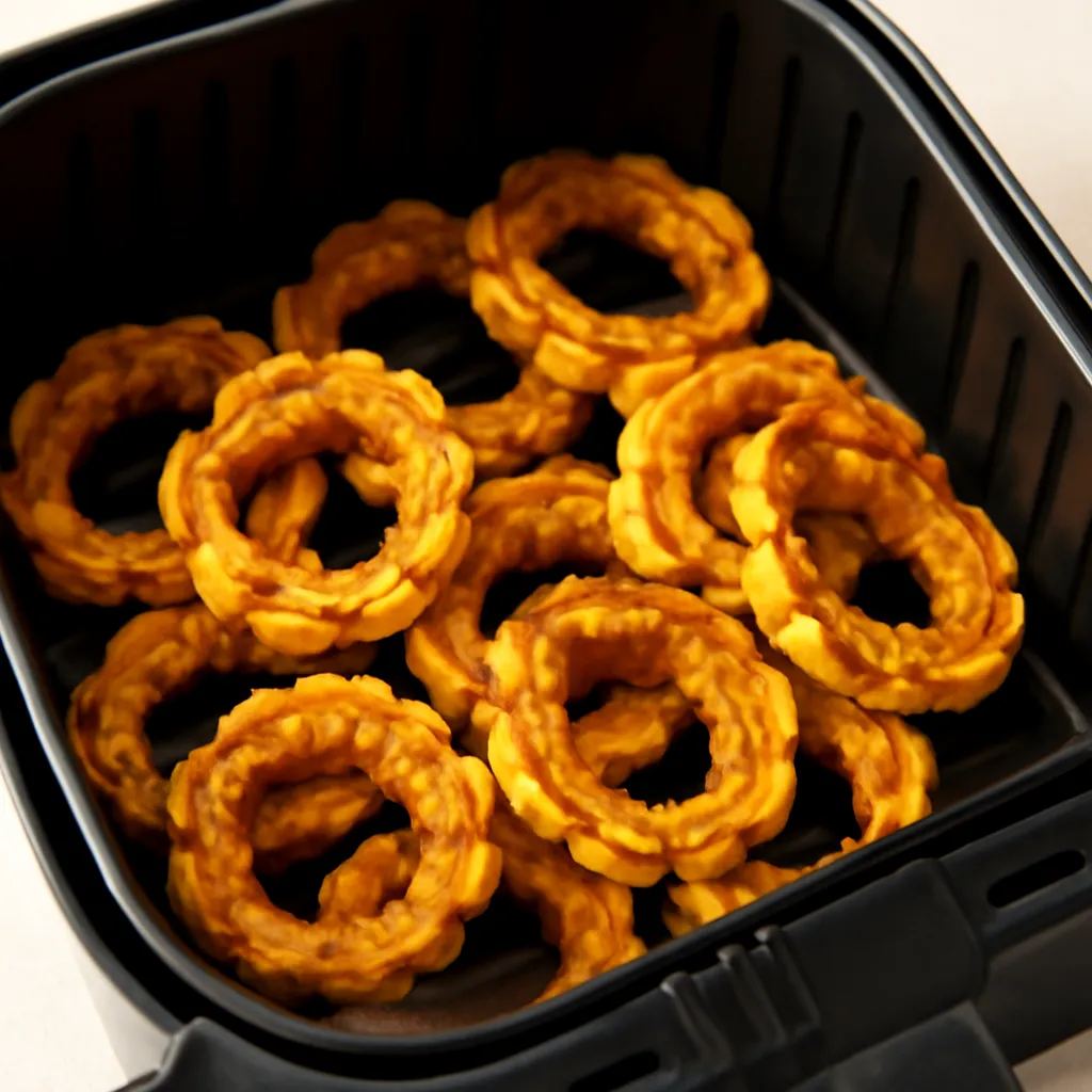Air Fryer Delicata Squash served hot
