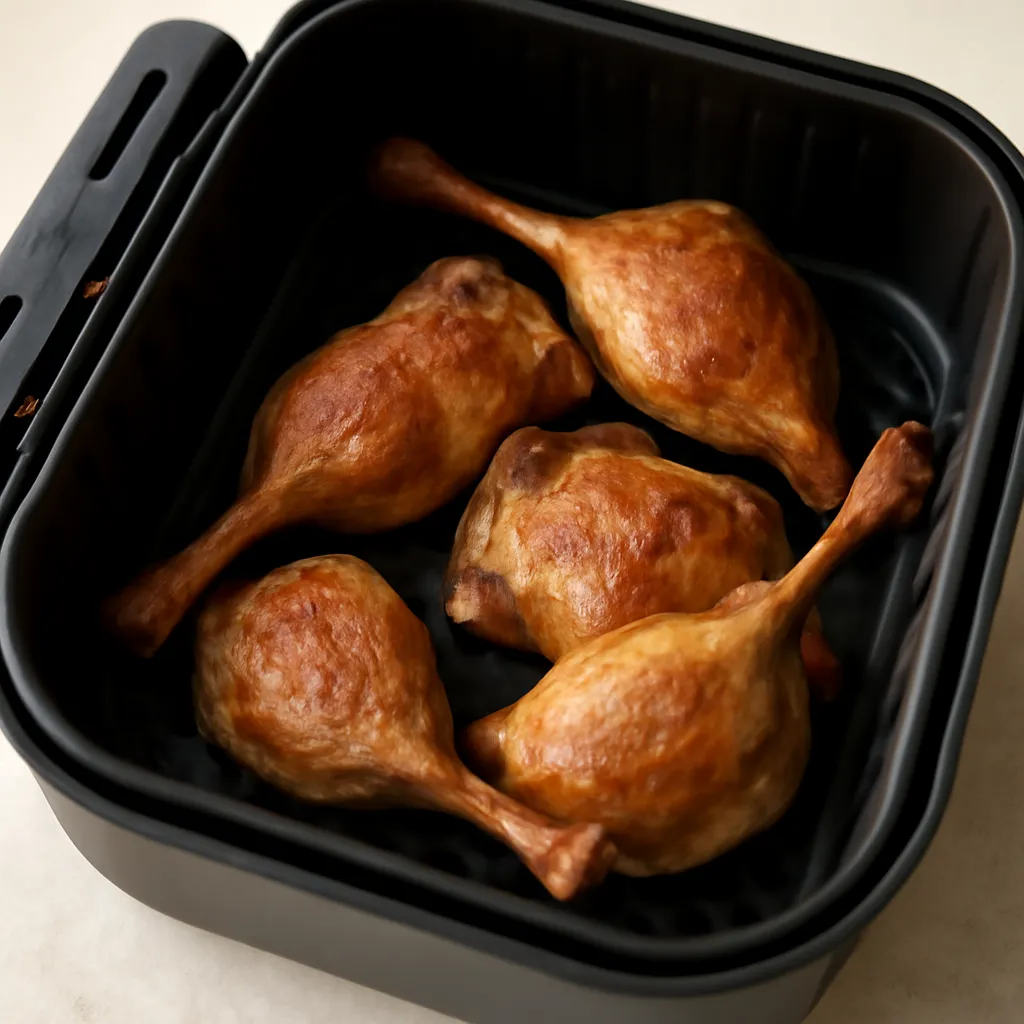 Air Fryer Duck Legs served hot
