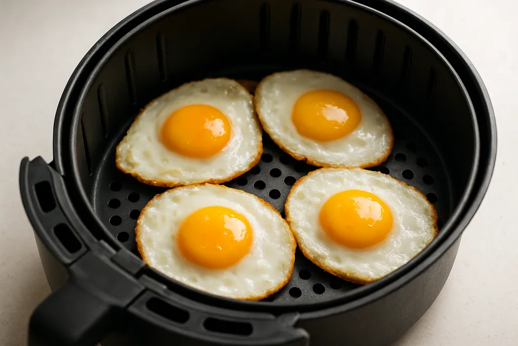 Air Fryer Eggs served hot