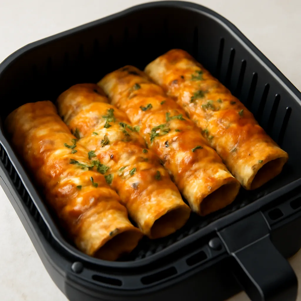 Air Fryer Enchiladas served hot