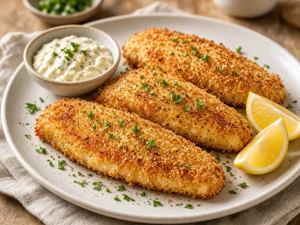 Air Fryer Fish Fillets served hot