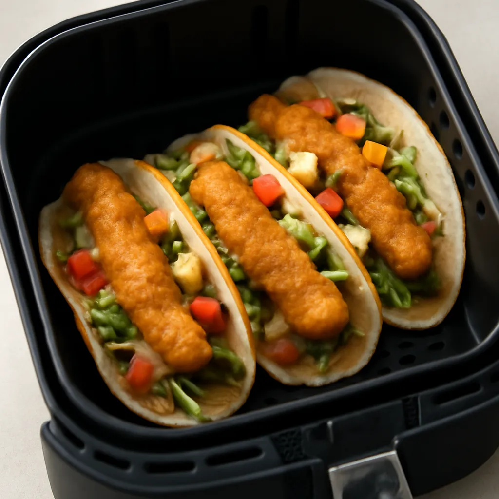Air Fryer Fish Tacos served hot