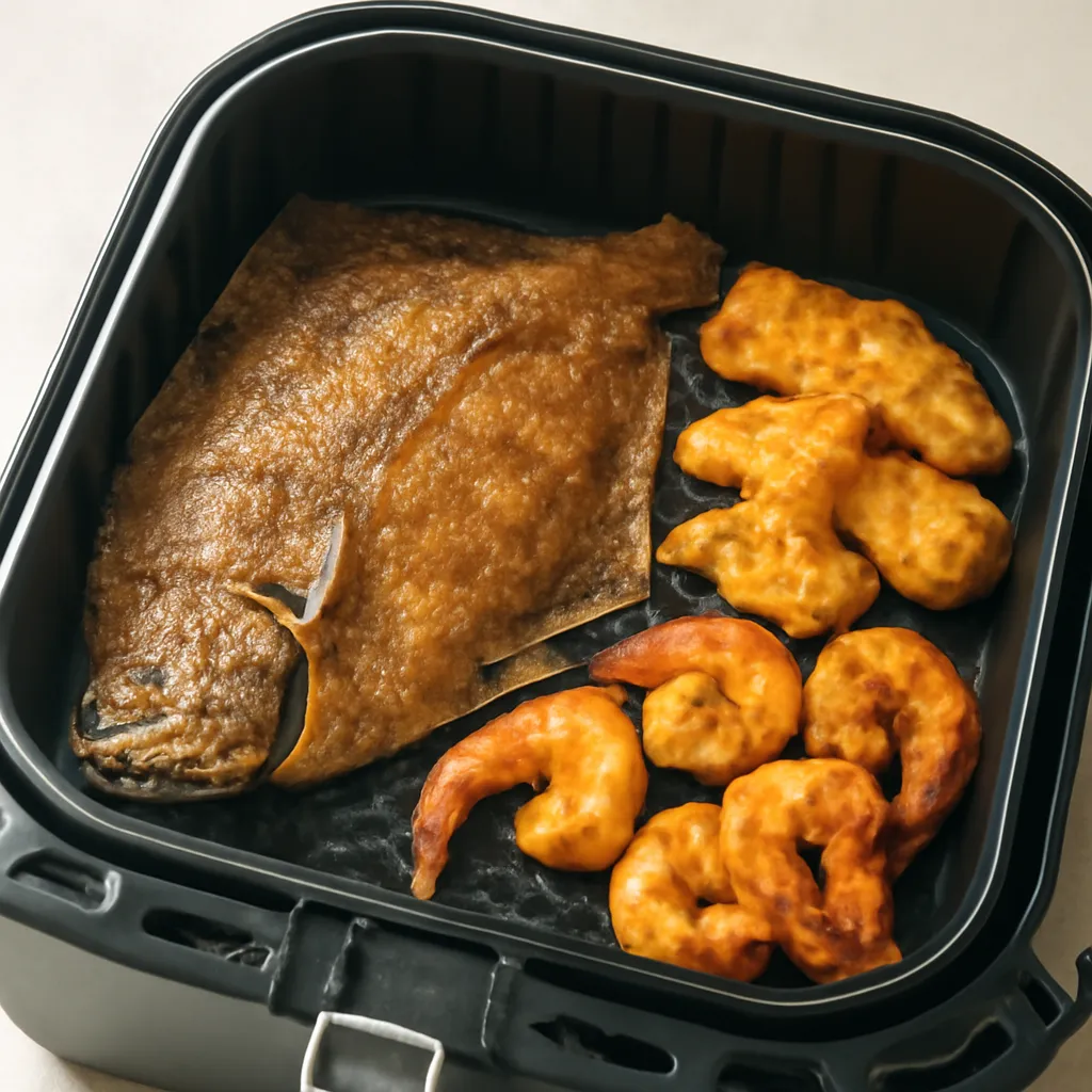Air Fryer Flounder served hot