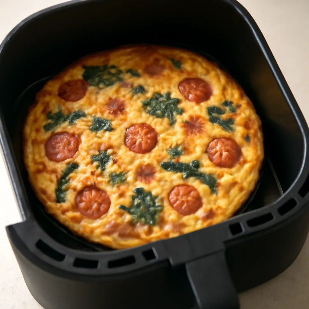Air Fryer Frittata served hot