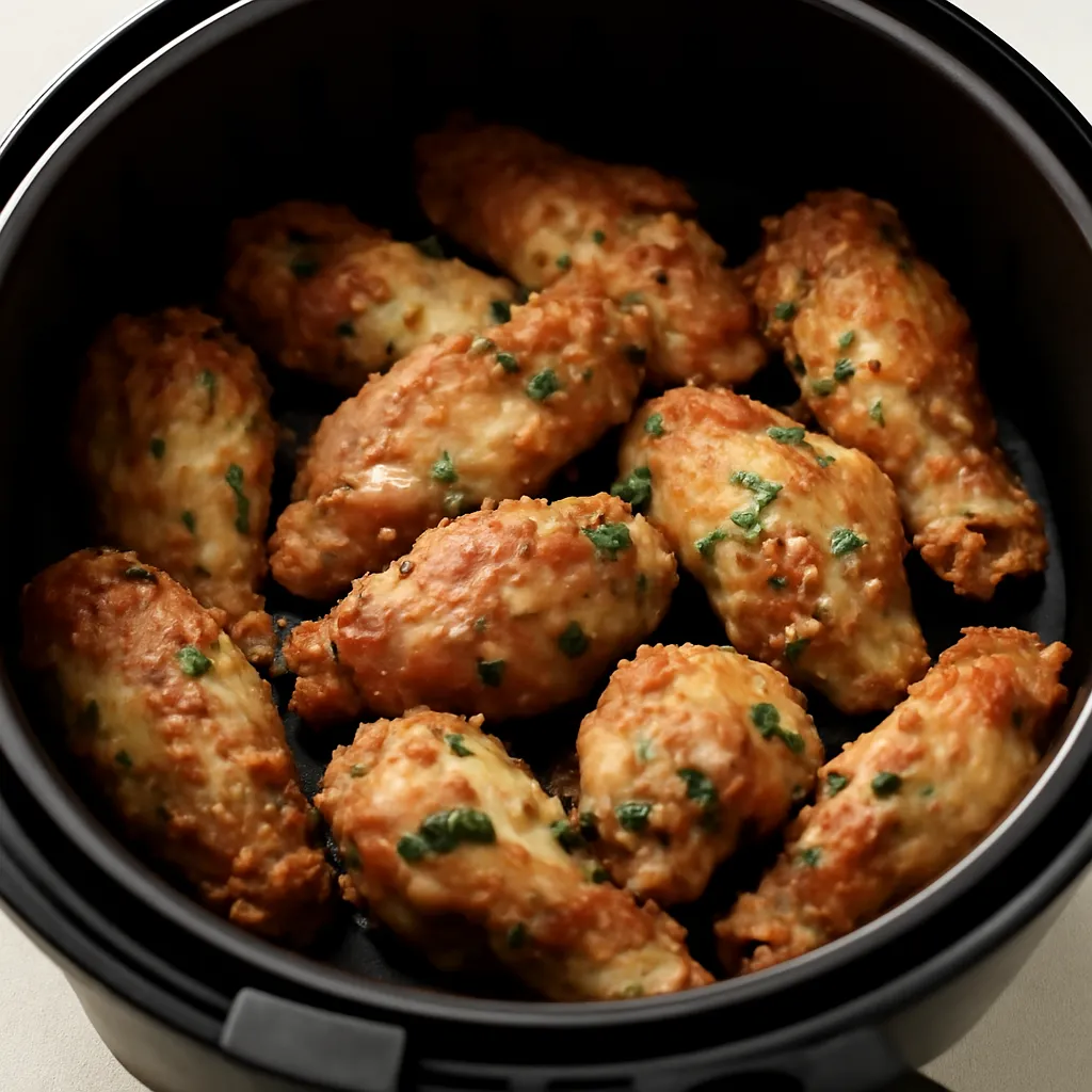 Air Fryer Garlic Parmesan Wings served hot