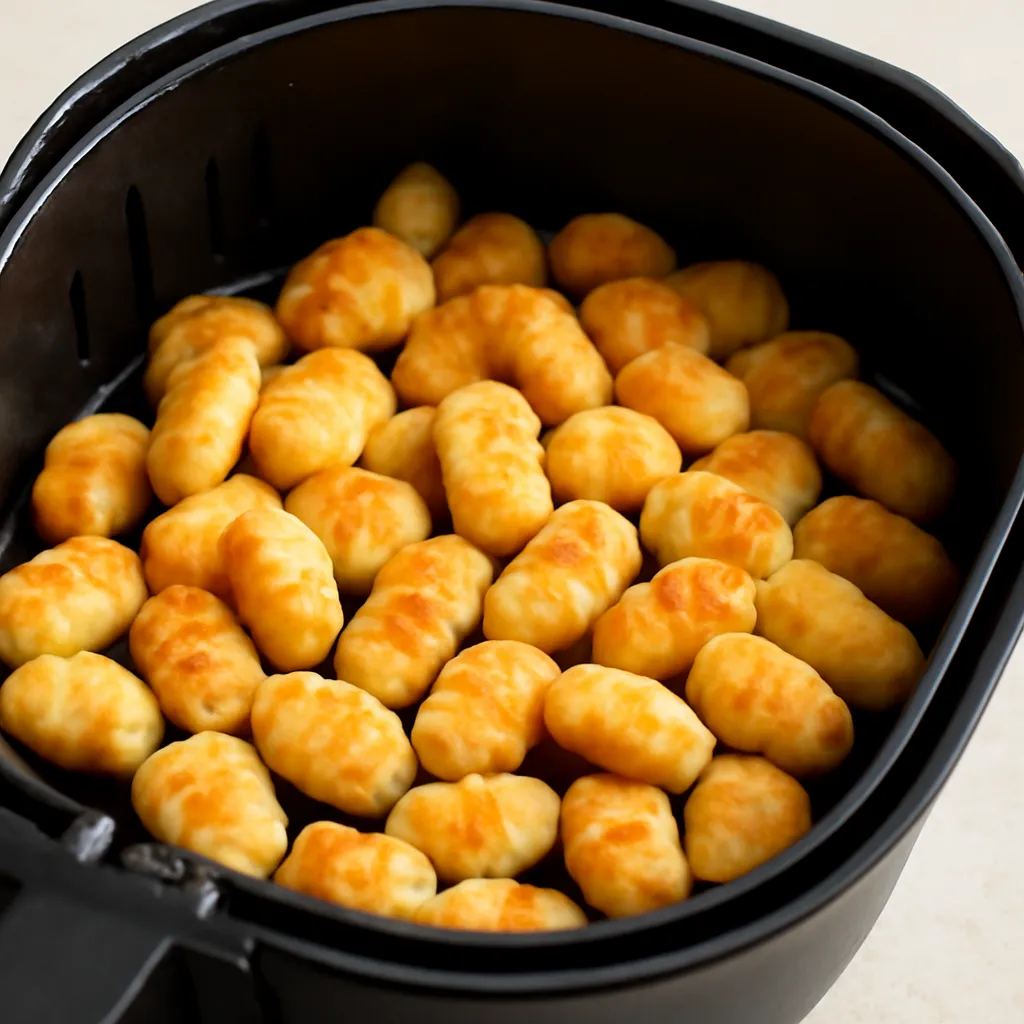 Air Fryer Gnocchi served hot