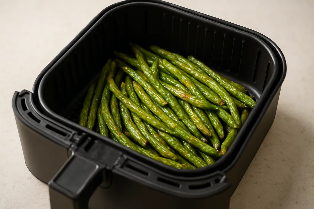 Air Fryer Green Beans served hot