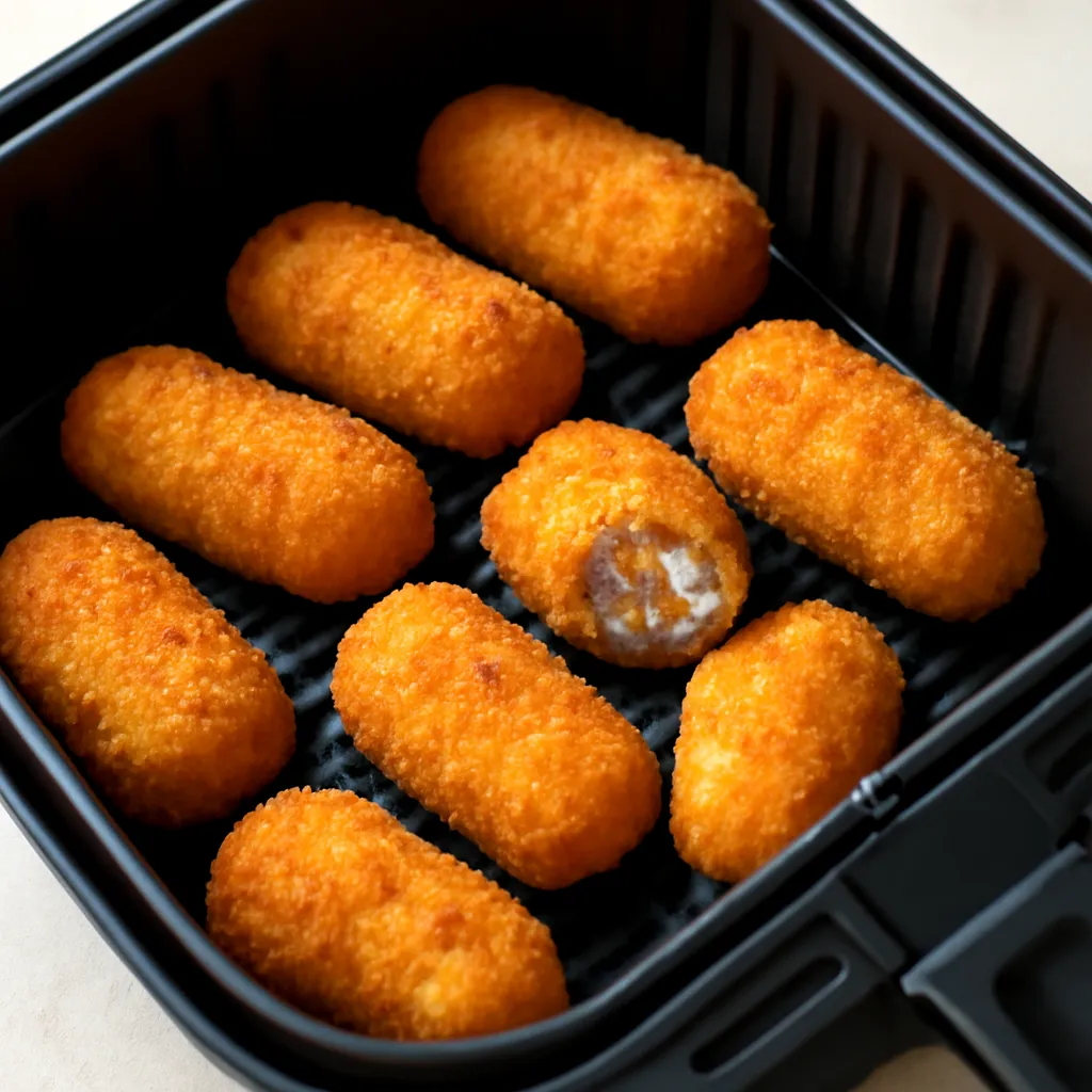 Air Fryer Ham and Cheese Croquettes served hot