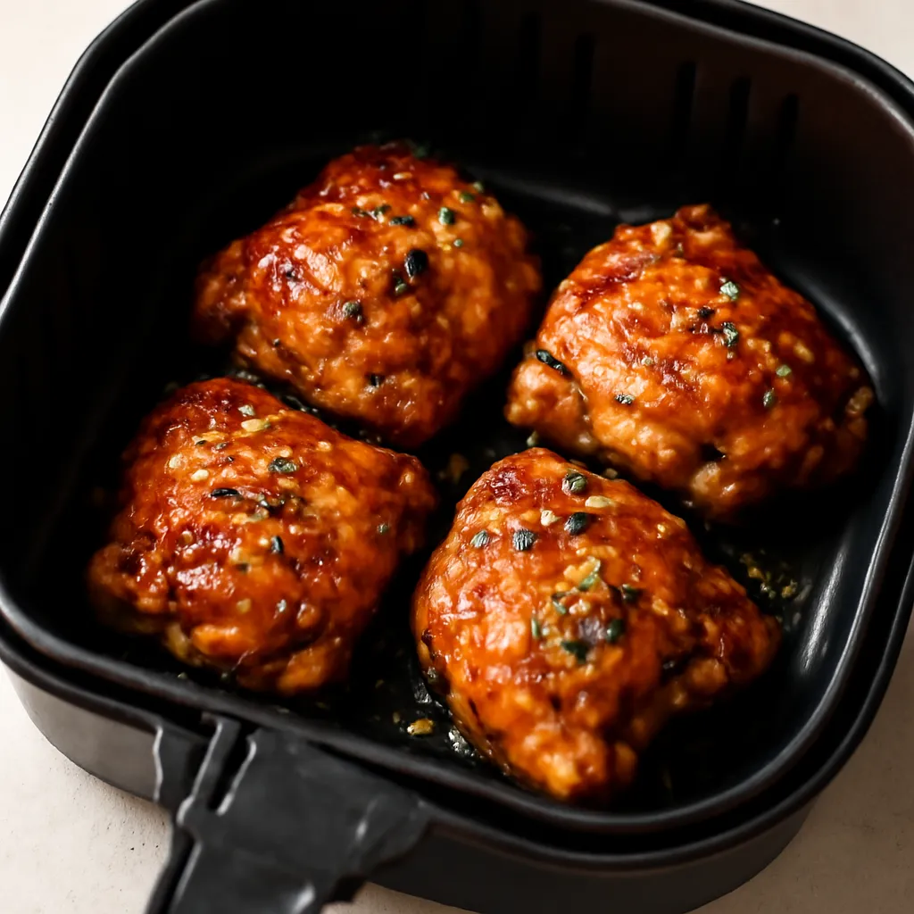 Air Fryer Honey Garlic Chicken served hot