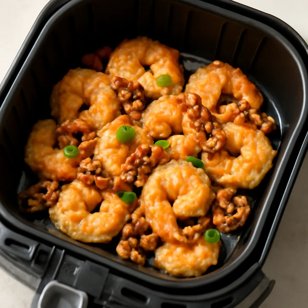Air Fryer Honey Walnut Shrimp served hot