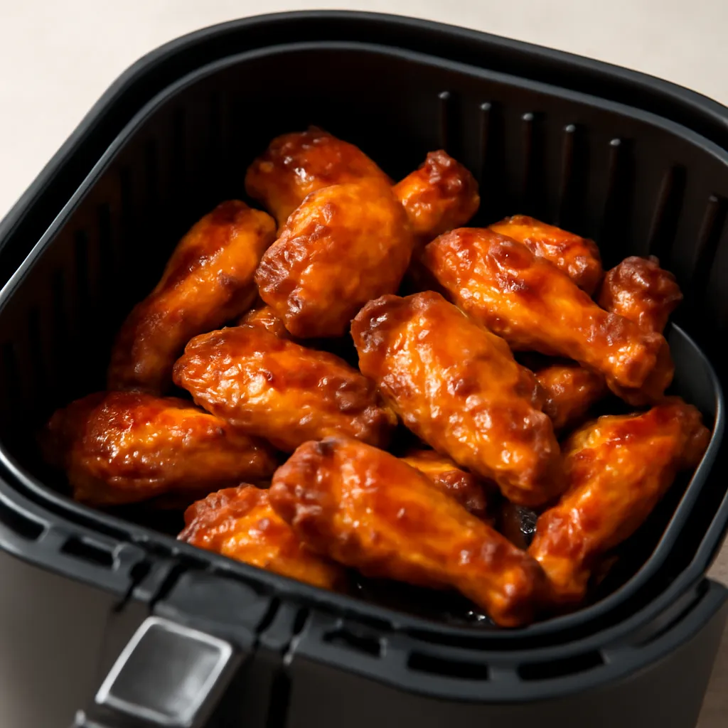 Air Fryer Hot Honey Wings served hot