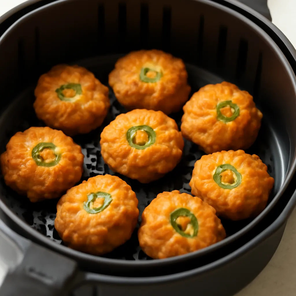 Air Fryer Jalapeno Cheese Bites served hot