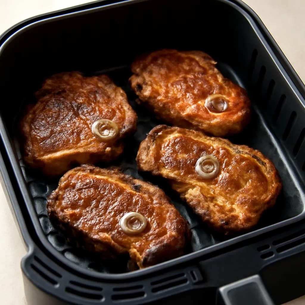 Air Fryer Lamb Leg Steaks served hot
