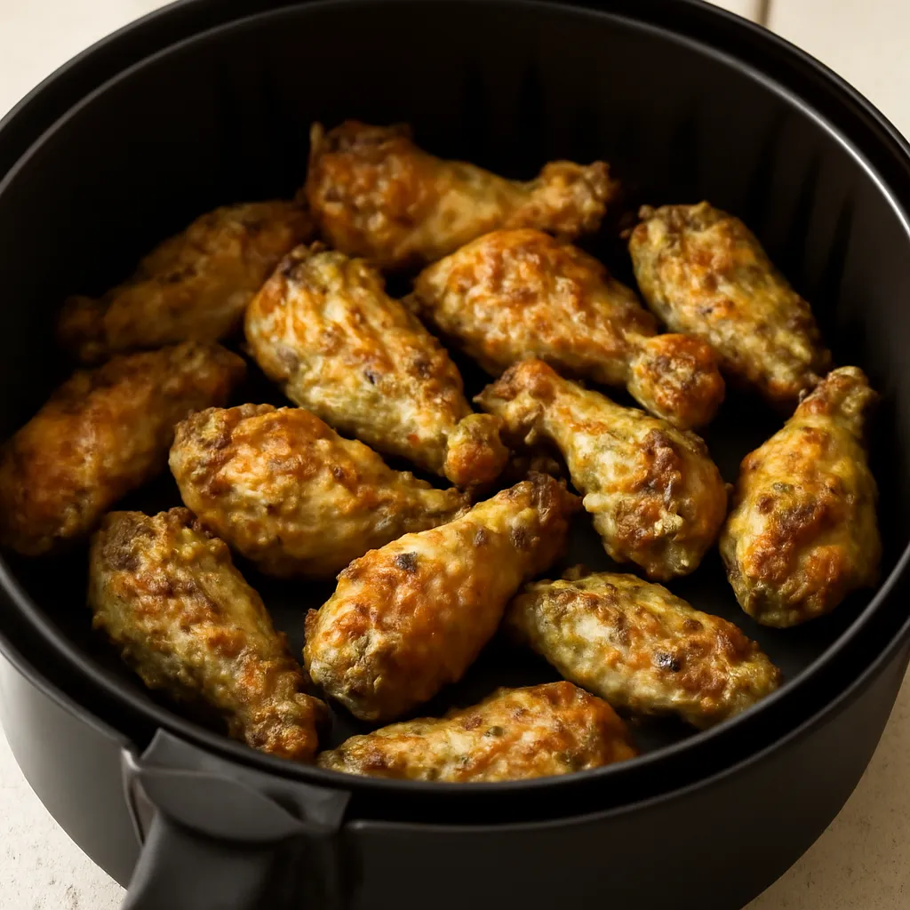 Air Fryer Lemon Pepper Wings served hot