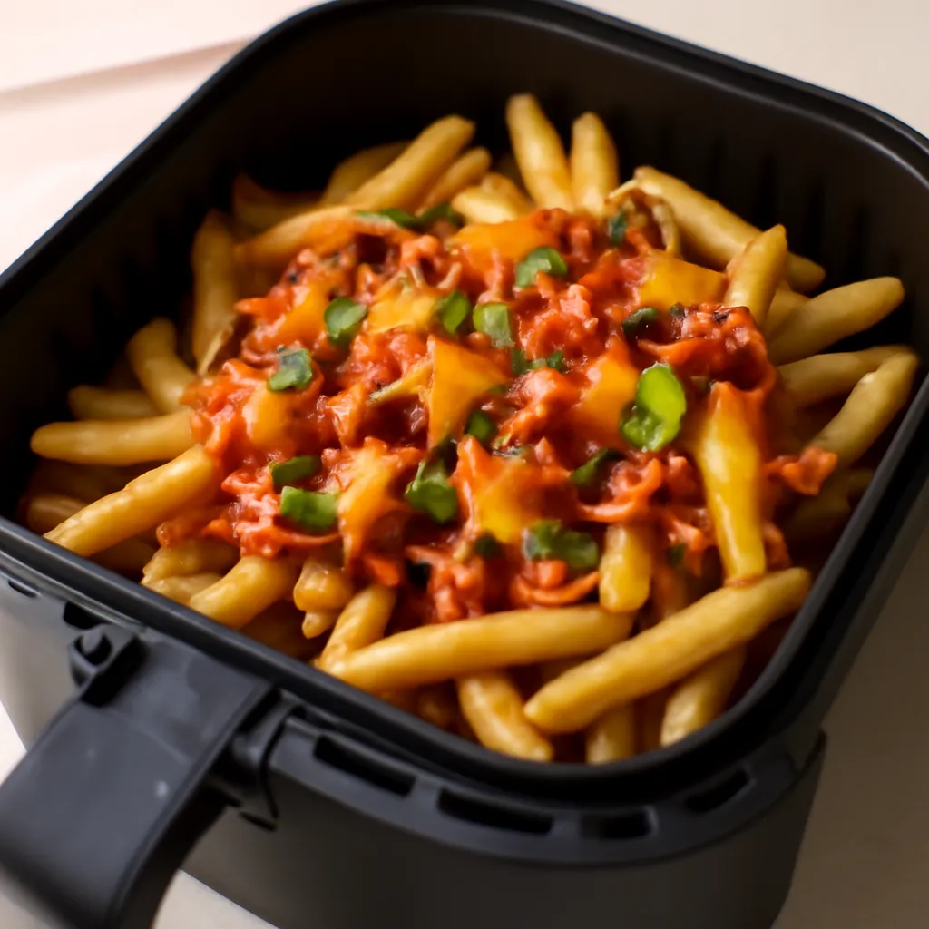 Air Fryer Loaded Fries served hot