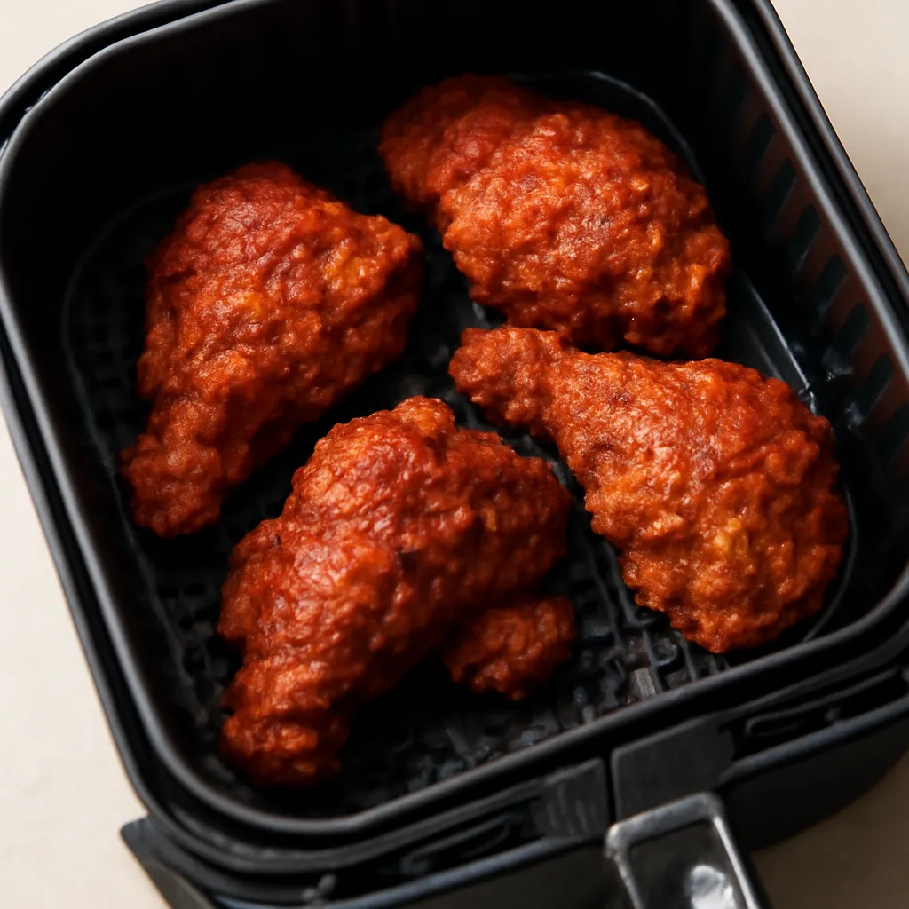 Air Fryer Nashville Hot Chicken served hot