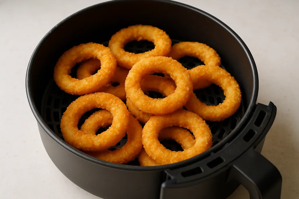 Air Fryer Onion Rings served hot