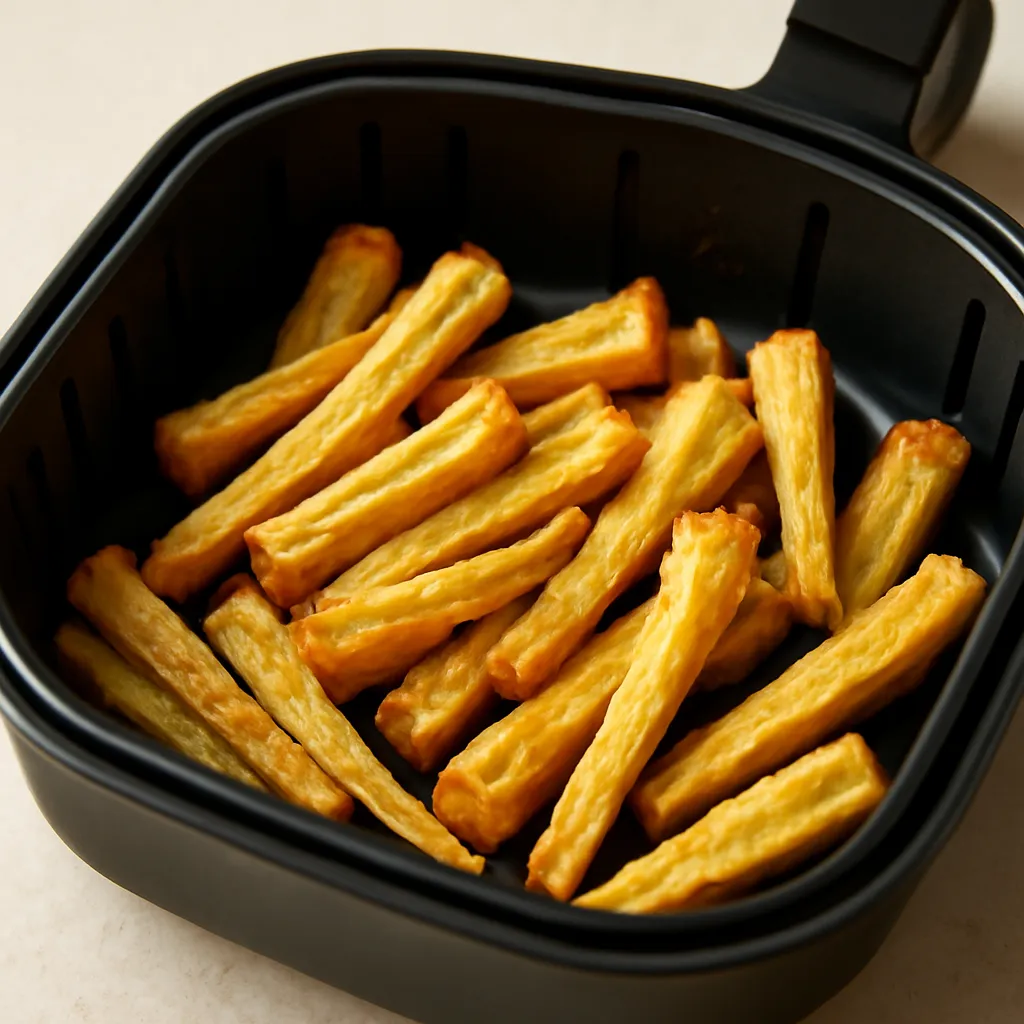 Air Fryer Parsnips served hot