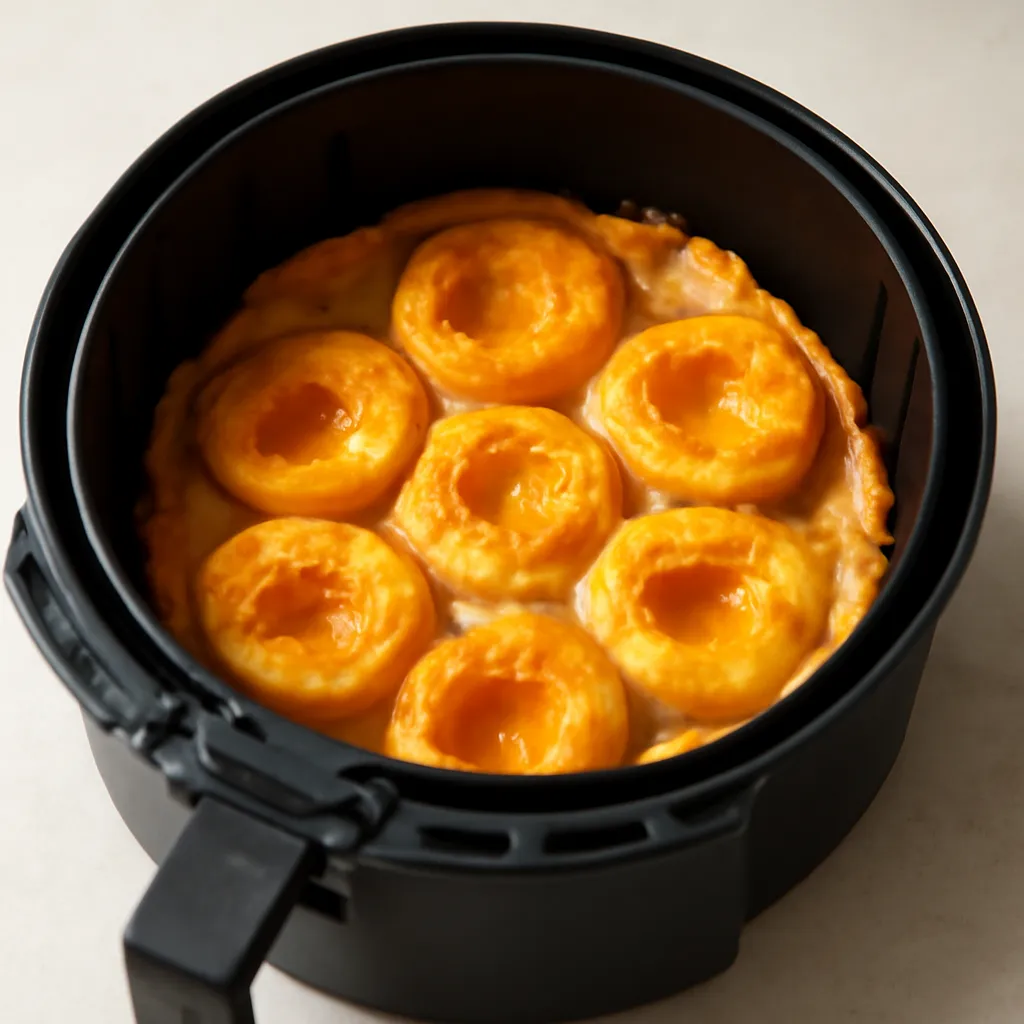 Air Fryer Peaches served hot