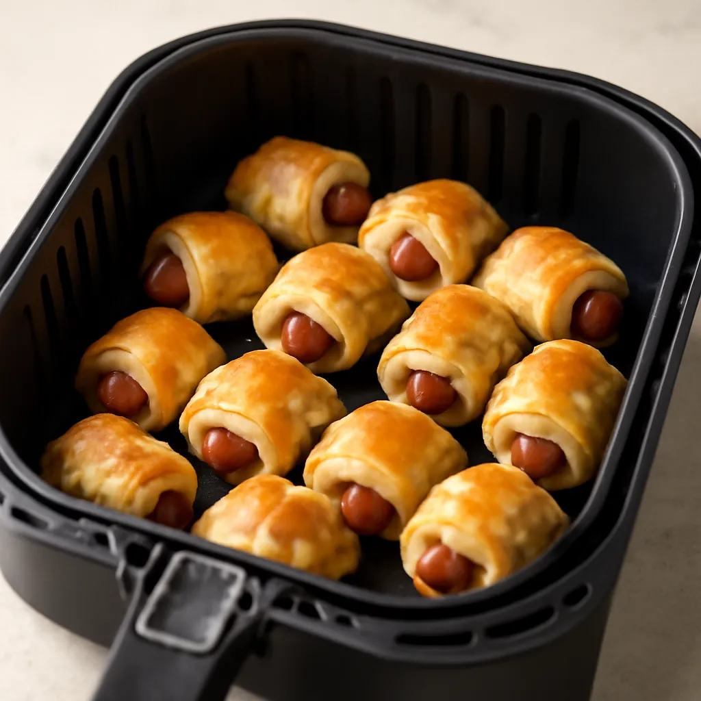 Air Fryer Pigs in a Blanket served hot