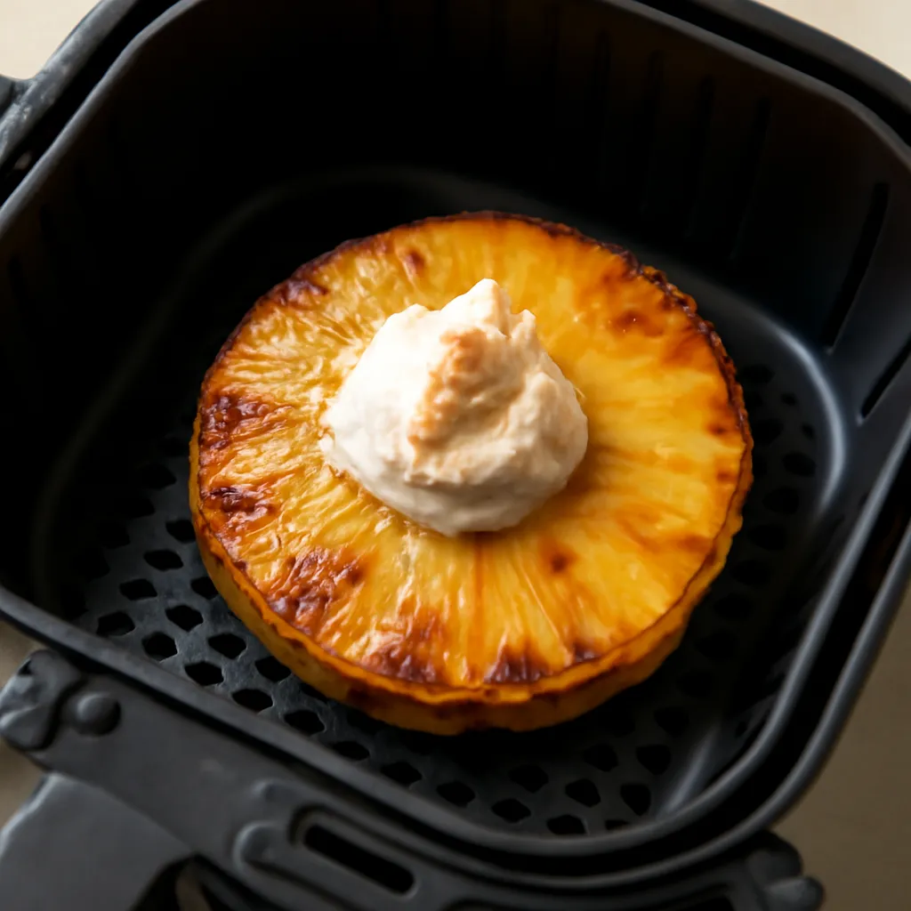 Air Fryer Pineapple served hot