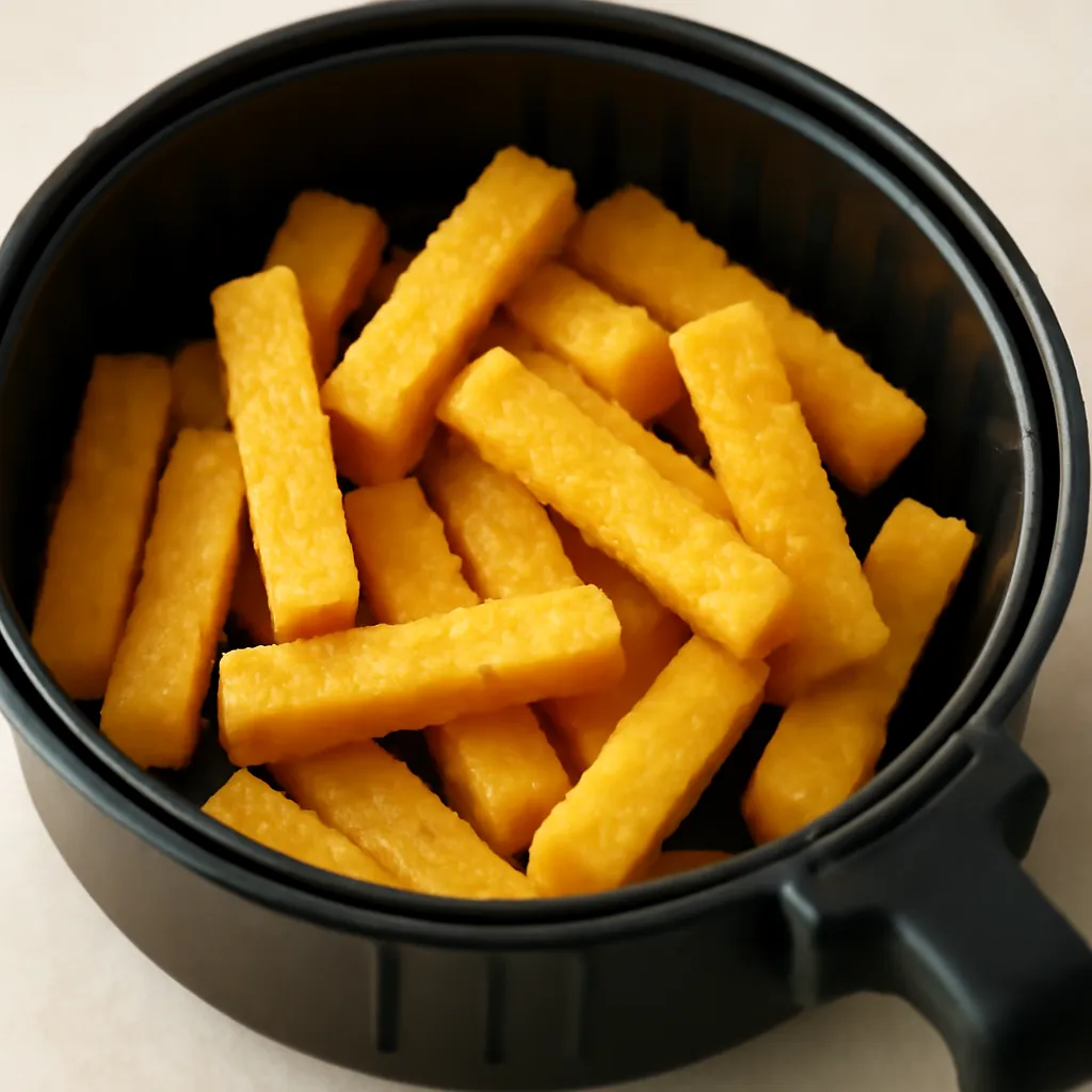 Air Fryer Polenta Fries served hot