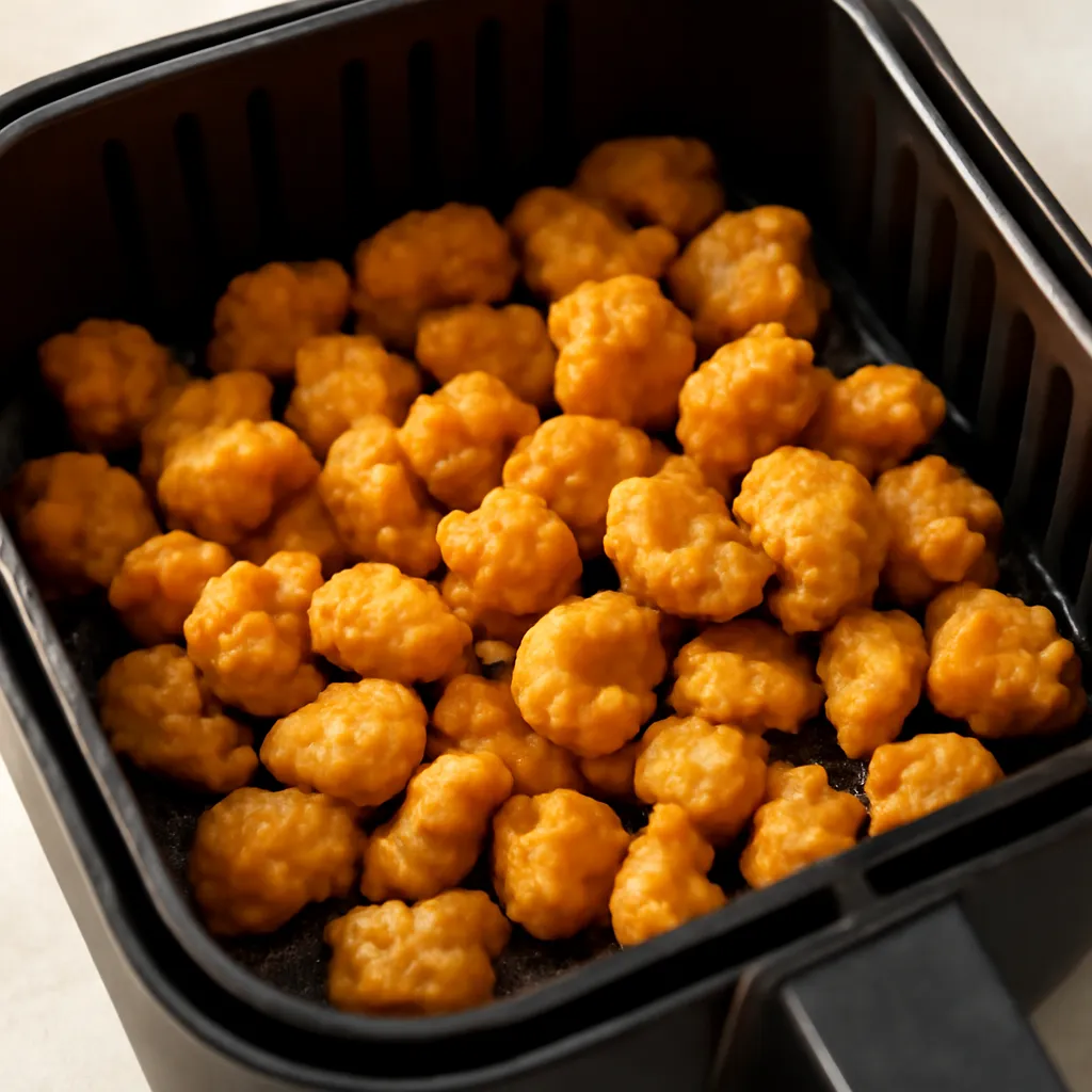Air Fryer Popcorn Shrimp served hot