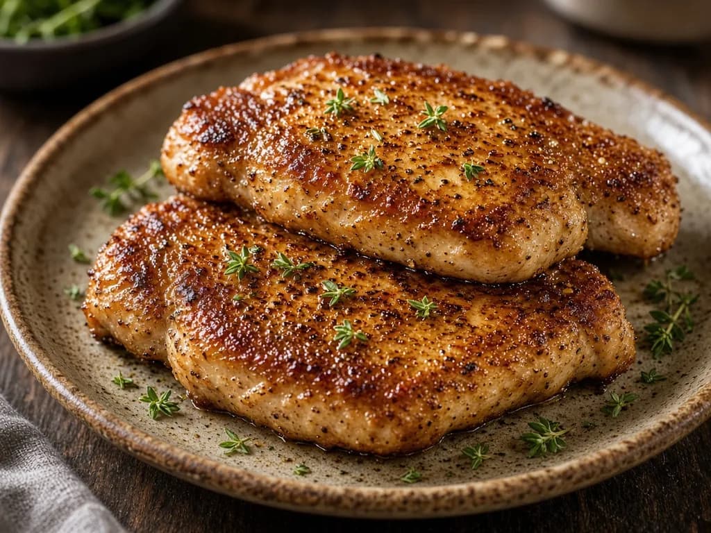 Air Fryer Pork Chops served hot
