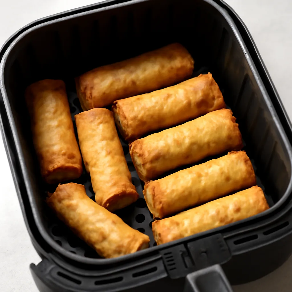 Air Fryer Pork Egg Rolls served hot
