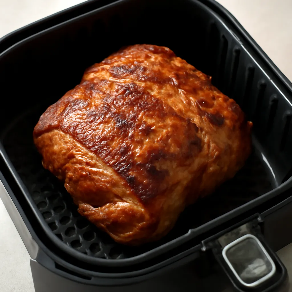 Air Fryer Pork Shoulder served hot