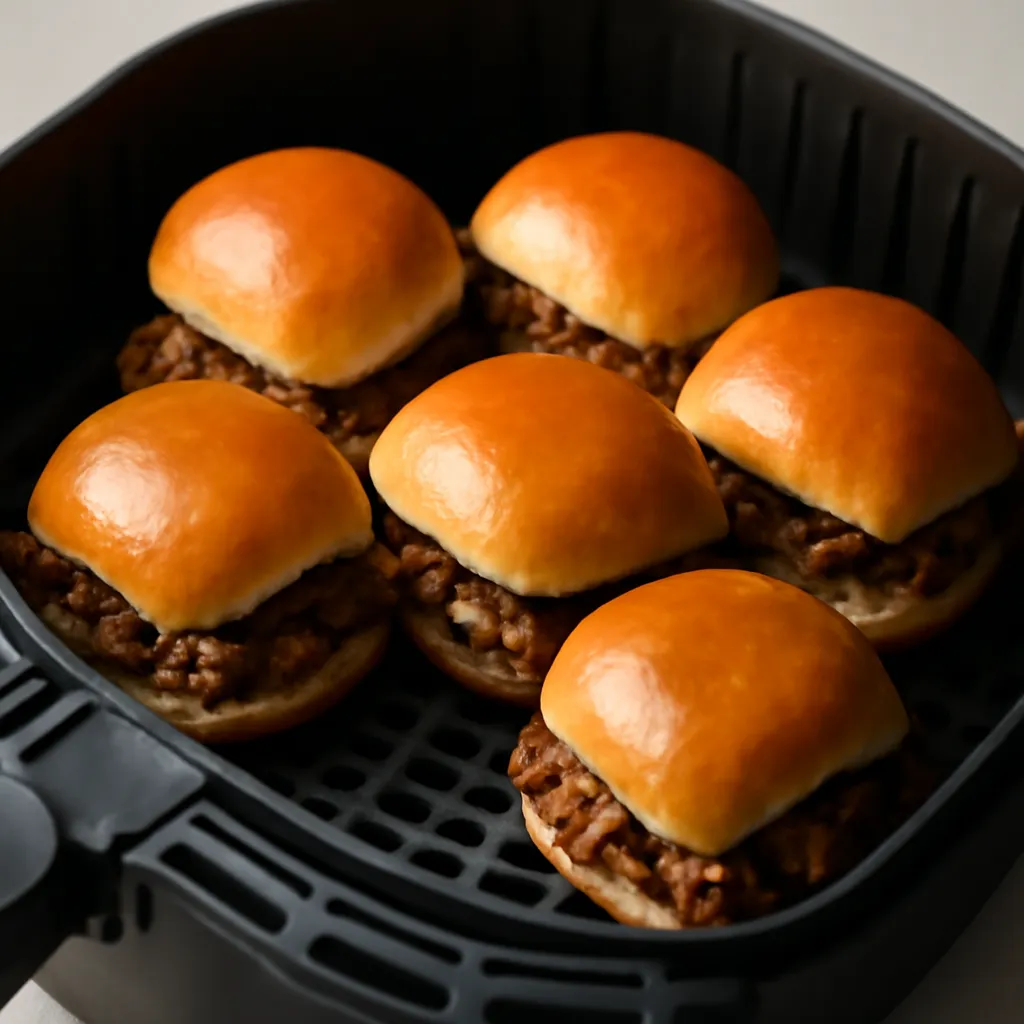 Air Fryer Pork Sliders served hot