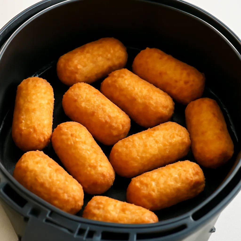 Air Fryer Potato Croquettes served hot